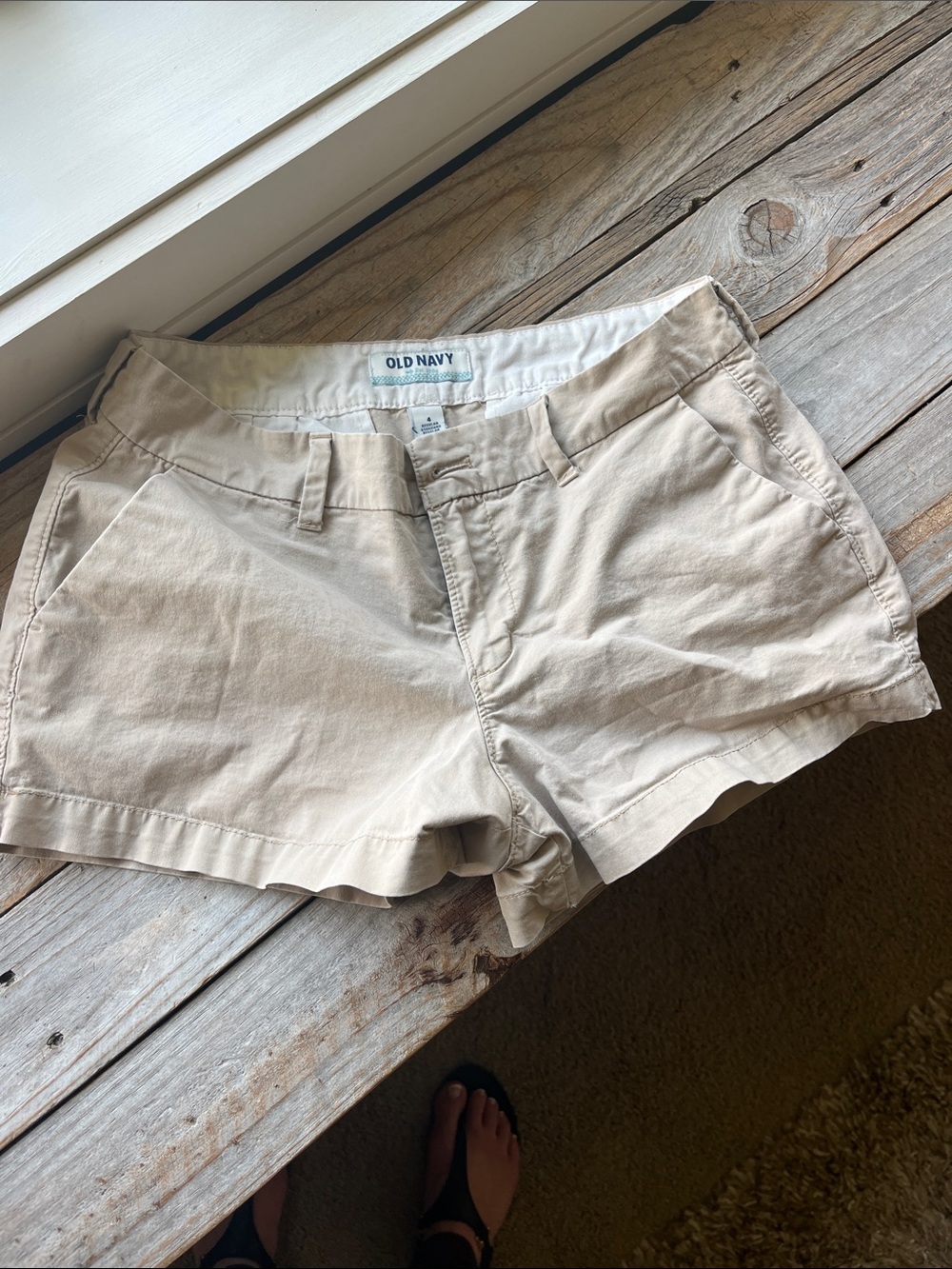 Old Navy Women's Beige/Tan Casual Cotton Shorts